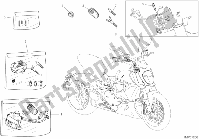 Wszystkie części do 12d - Urz? Dzenia Elektryczne Ducati Diavel 1260 USA 2019